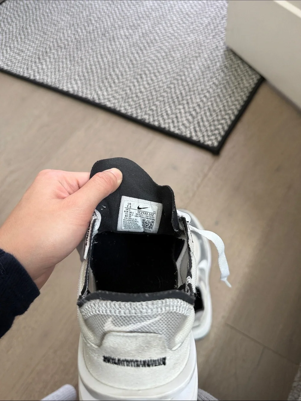 Nike White and Light Gray Low-Top Sneakers