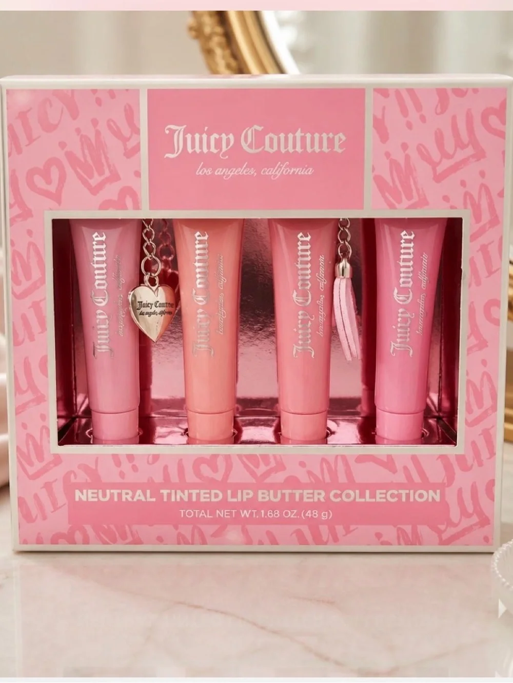 Juicy Couture Neutral Tinted Lip Butter Collection 4 Pc Set New