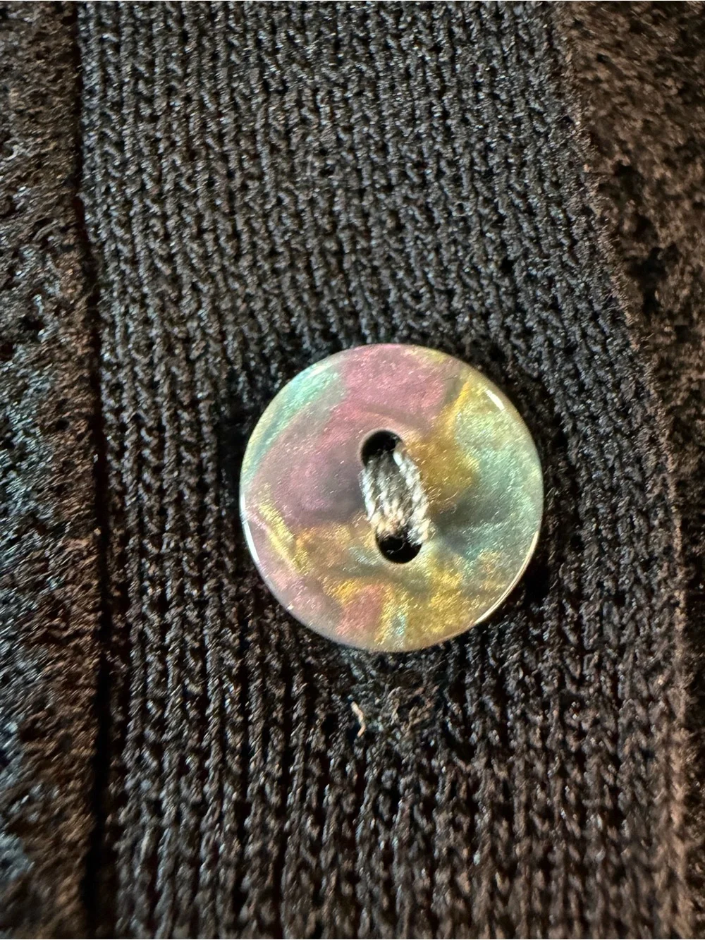 Croft & Barrow Black Long-Sleeve Floral Texture Polo Sweater Girls XL 💕🖤