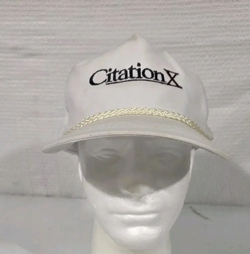 Vintage Cessna Citation X Hat Strapback Rope Adjustable Cap Aviation