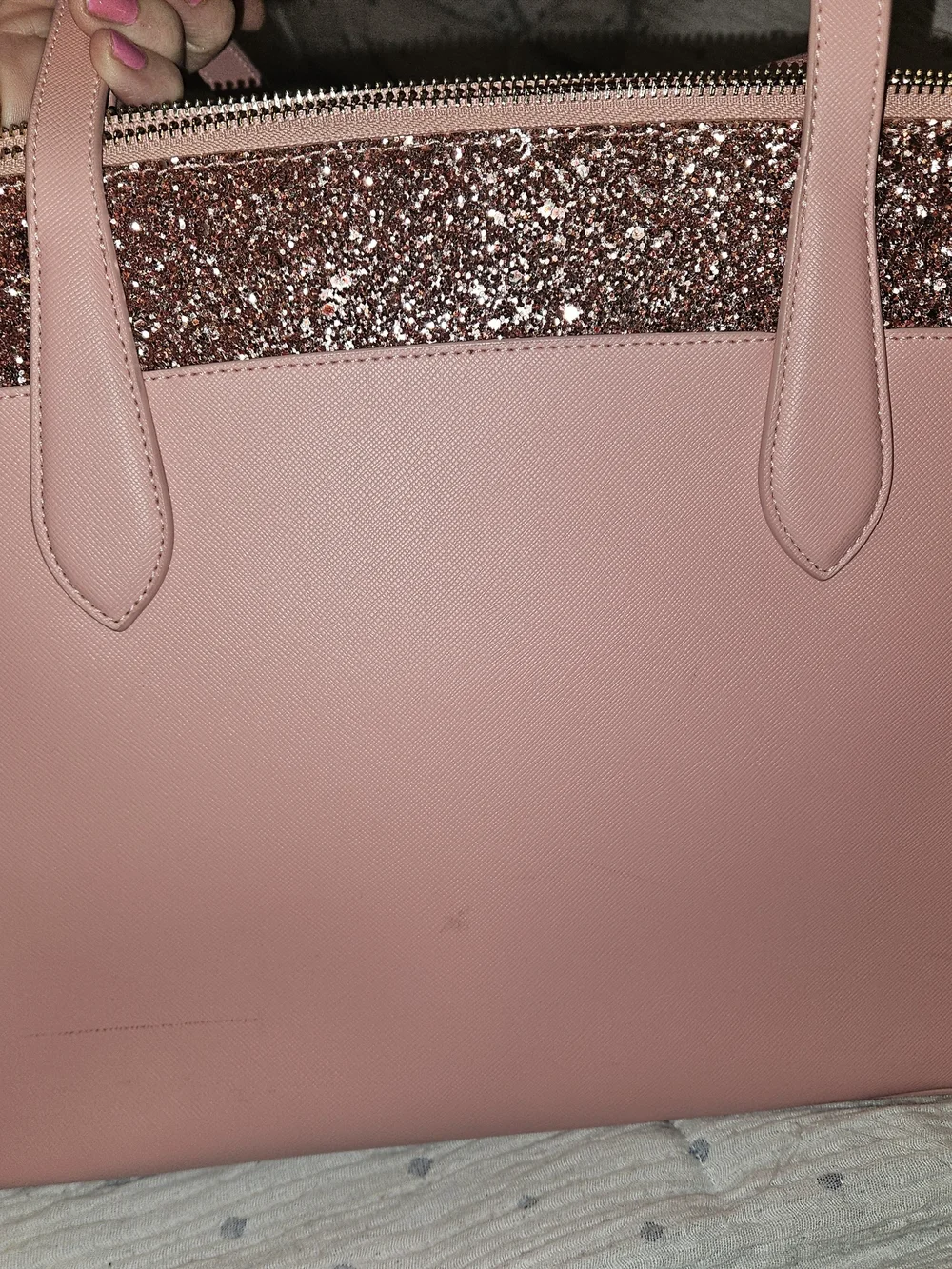 kate spade Pink Glitter-Trim Tote