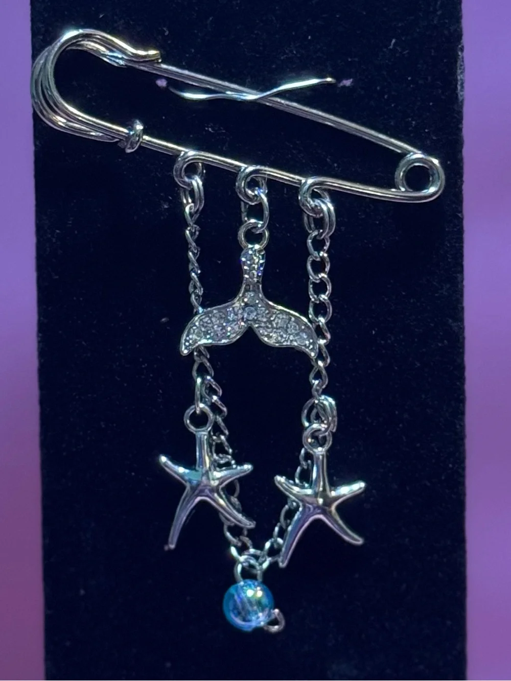 Hand Crafted blue finish silver