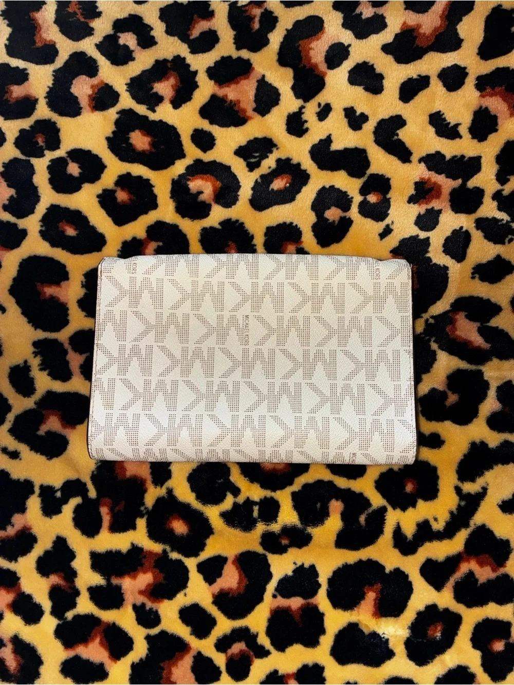 Michael Kors Cream Beige Signature MK Wallet Clutch
