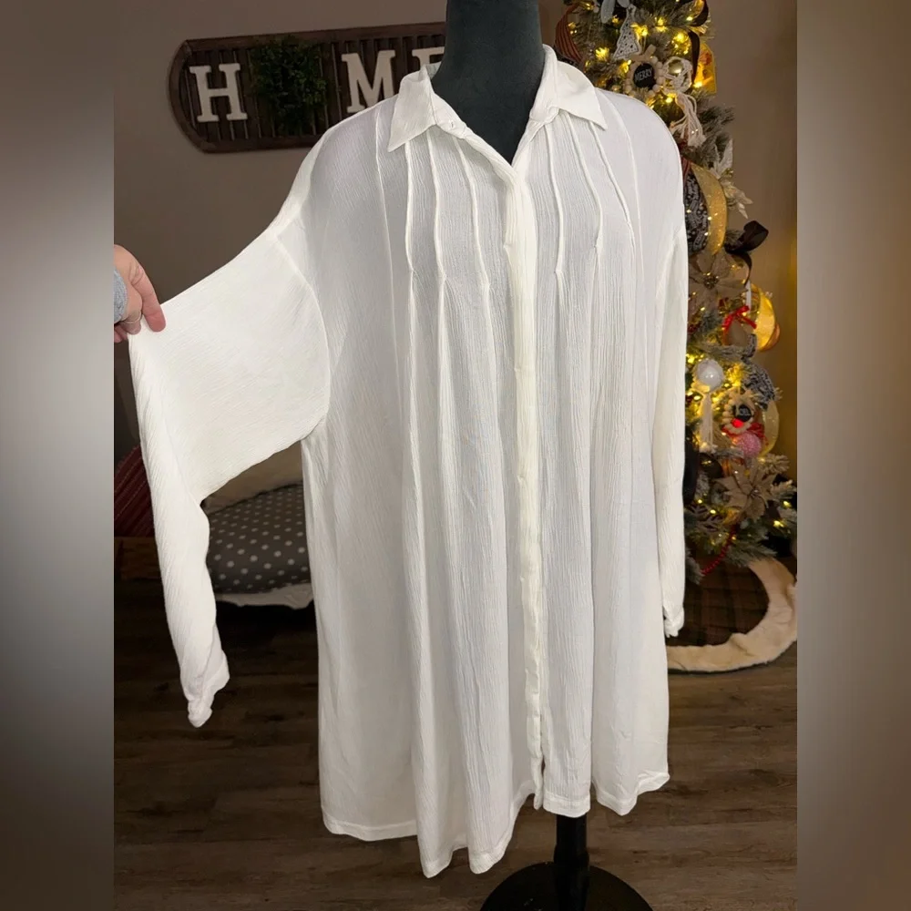 Free People • Oversized Button Down Shirt Dress