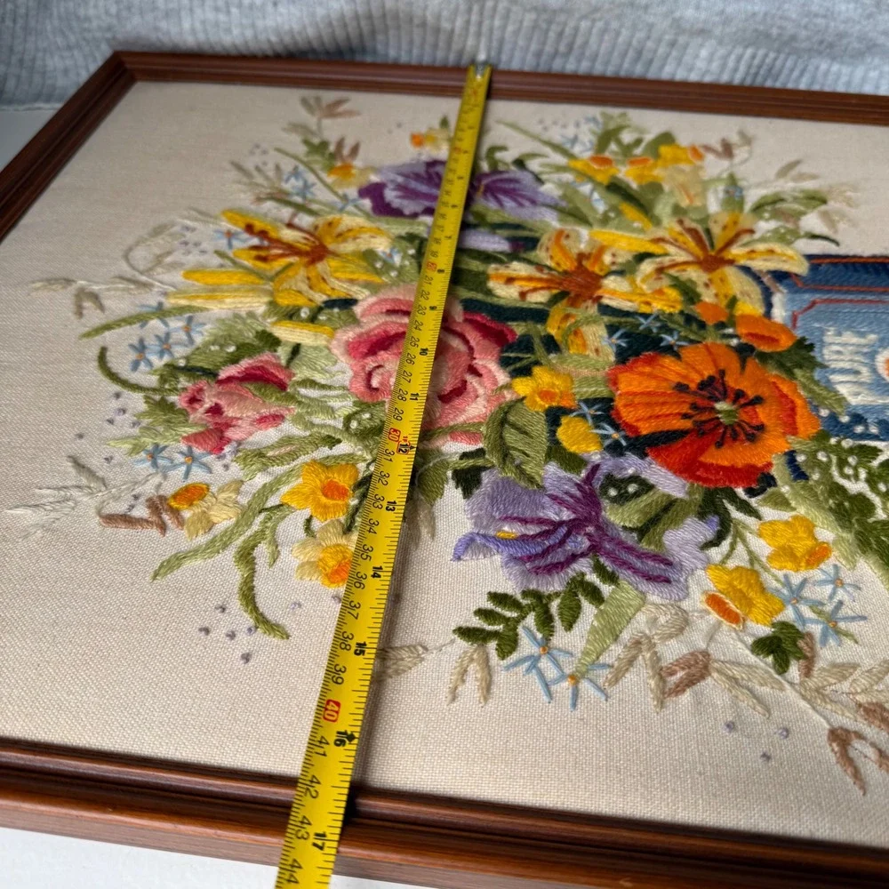 Handmade crewel embroidery