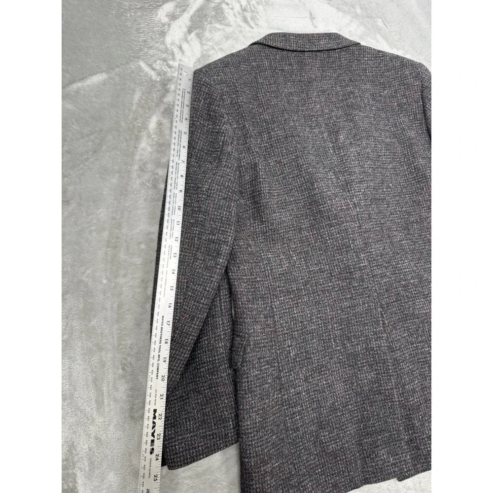 Vintage Harris Tweed Blazer Jacket Mens 42R Gray Red Wool Sport Coat Old Money