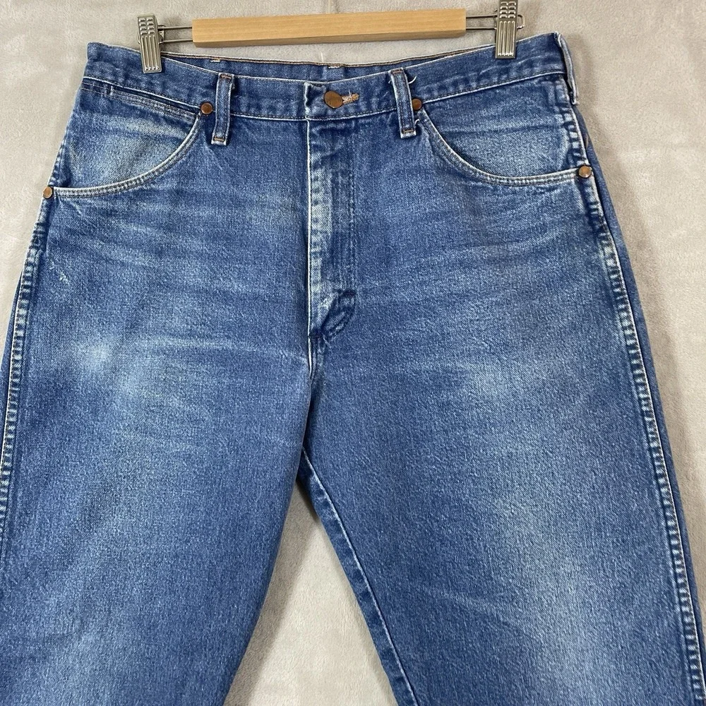 Vtg Wrangler 31MWZDN Jeans Mens 36x30 (fit 33x28) Made in USA 80s Whisker Cowboy