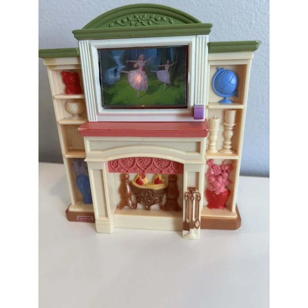2006 Mattel Fisher Price Fireplace Plays Music TV on Top Changes Pictures  Music