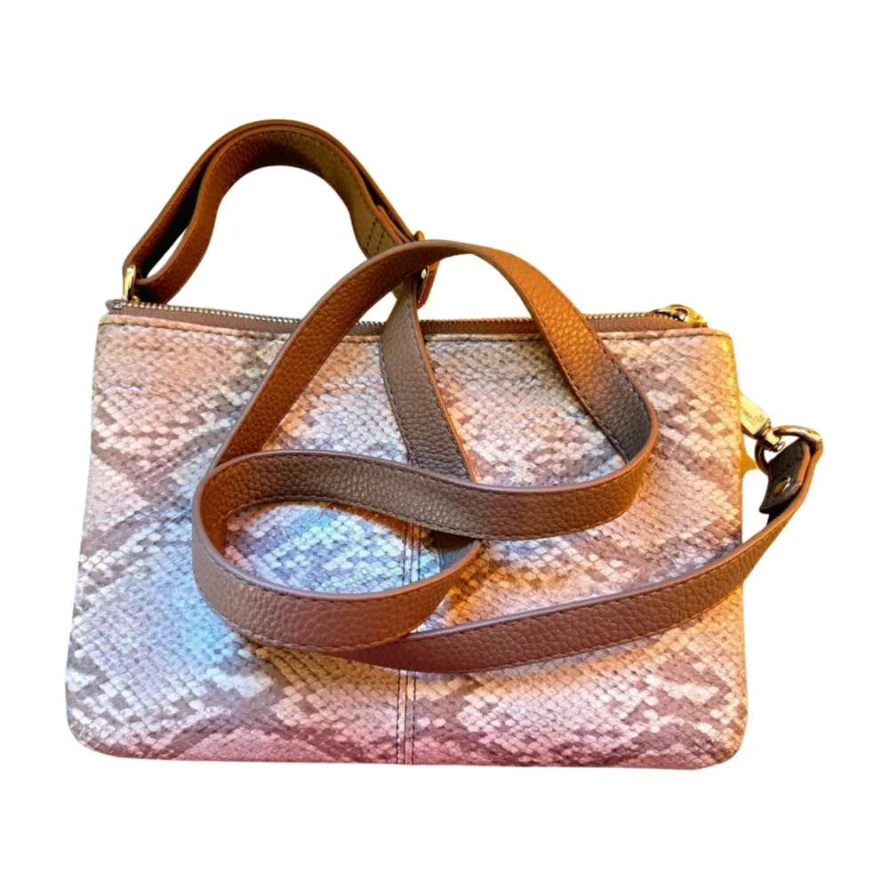 Thirty One Gray Snakeskin Vegan Leather Crossbody Convertible Bag, NWOT
