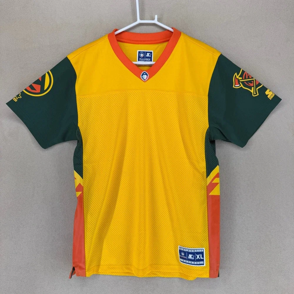 Youth Boys Alliance of American‎ Football Starter Jersey Yellow Green XL