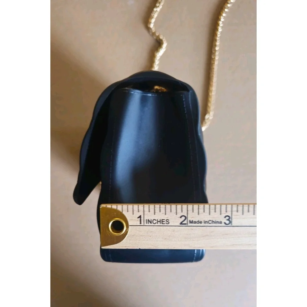 Women's Small Black Quilted Crossbody Or Shoulder Bag Gold Chain Strap Turn Lock