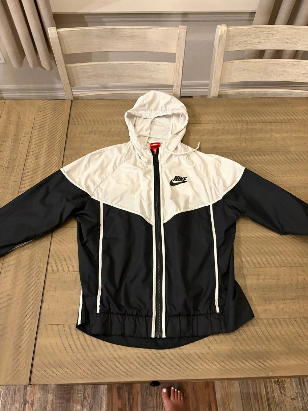 Nike White Jacket with Red Logo Tag