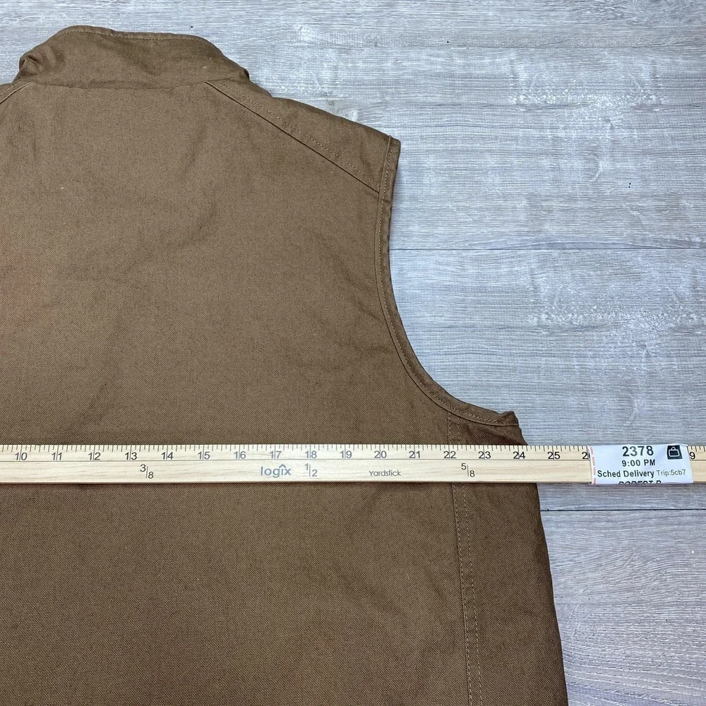 Lee Vest Mens Large Brown Canvas Sherpa Lined‎ Insulated Workwear Full Zip