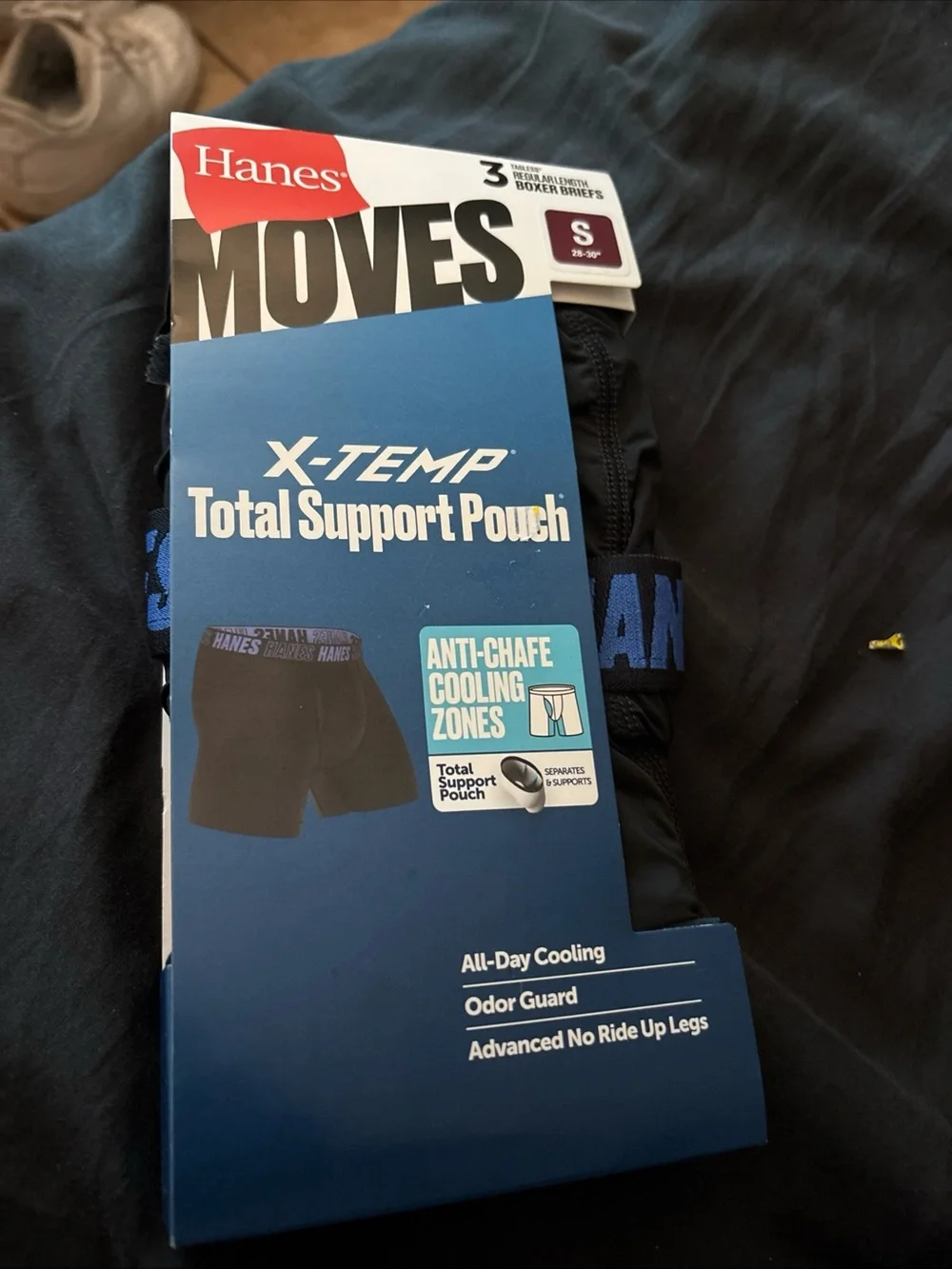 Hanes Moves X-Temp Total Support Pouch Boxer Briefs - Black - S