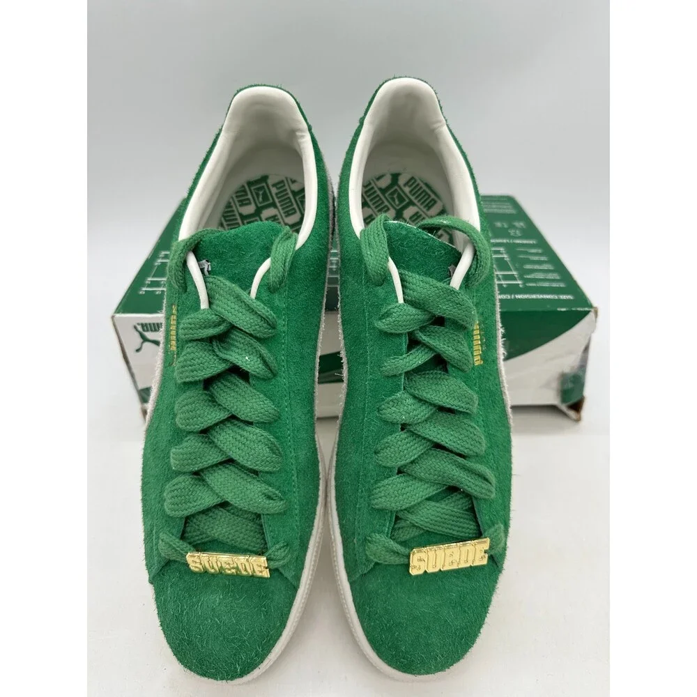 Puma Suede Fat Lace Men's Size 13 Green White Athletic Shoes 393167 02