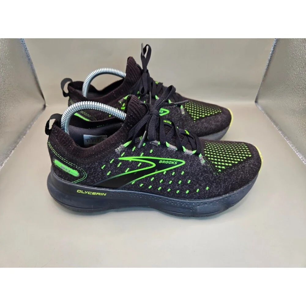 Brooks Glycerin StealthFit 20 Shoes Mens 8D Black Road Running Athletic Sneakers