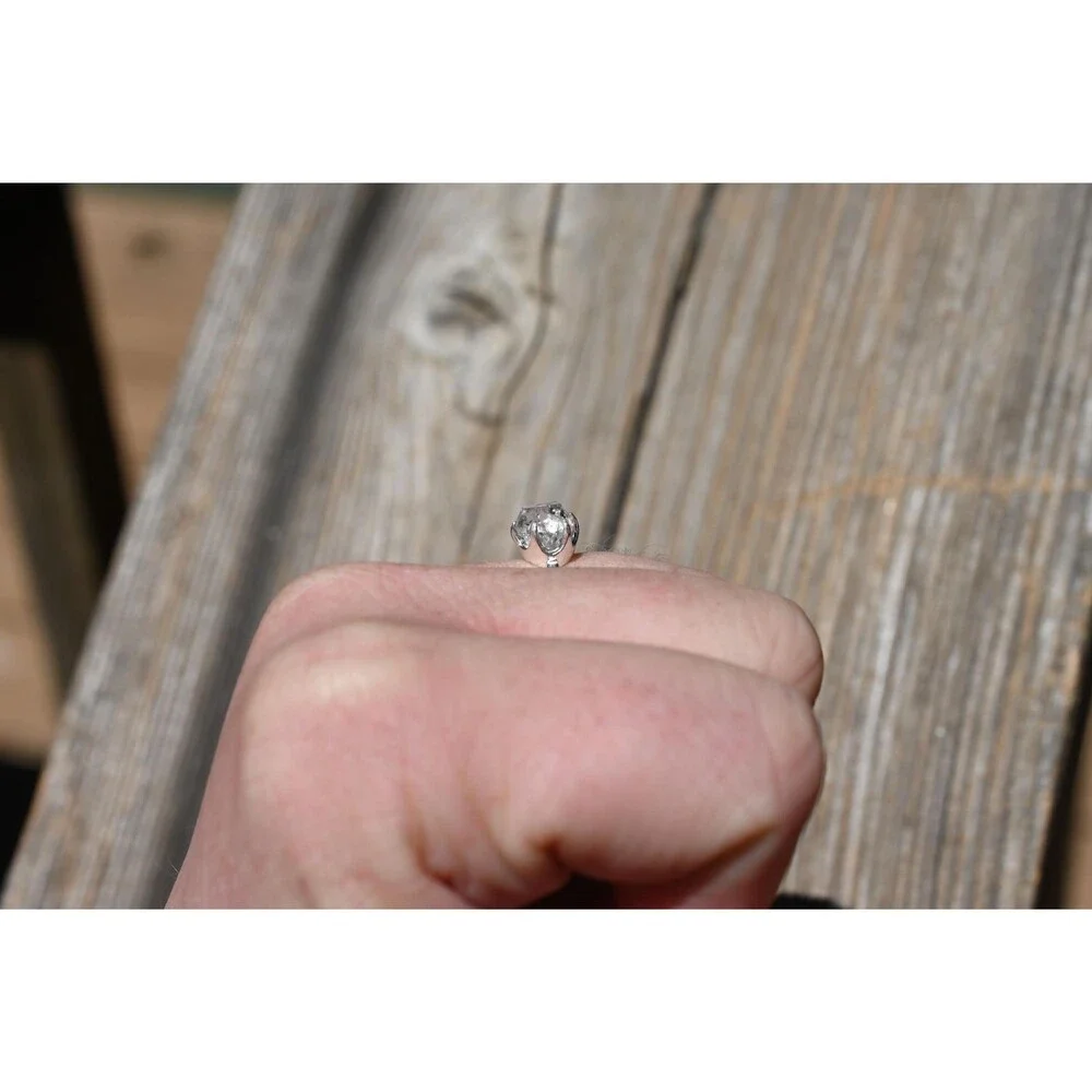 Herkimer Diamond Ring Rustic dainty unique alternative simple boho minimalist na