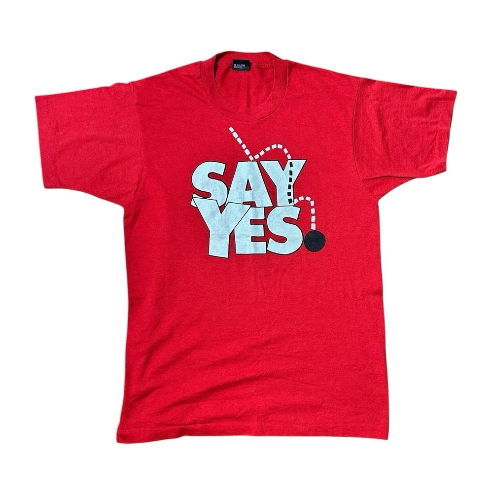 Vtg Screen Stars Best Jesus T Shirt Men's Large Red Religious USA Single‎ Stitch