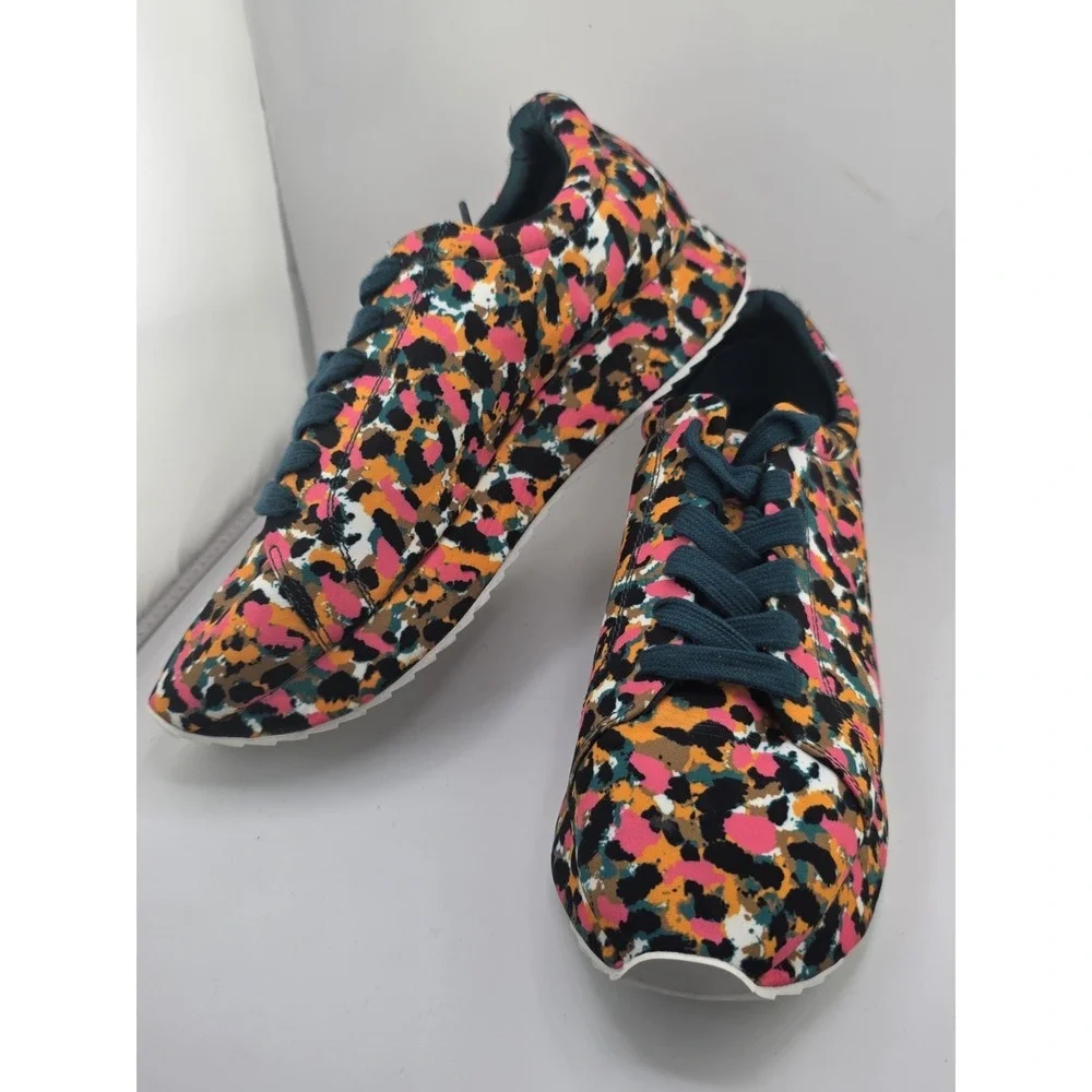 Zara Woman Multicolor Leopard Print Sneakers EU‎ 40 US 9 Floral Casual Shoes