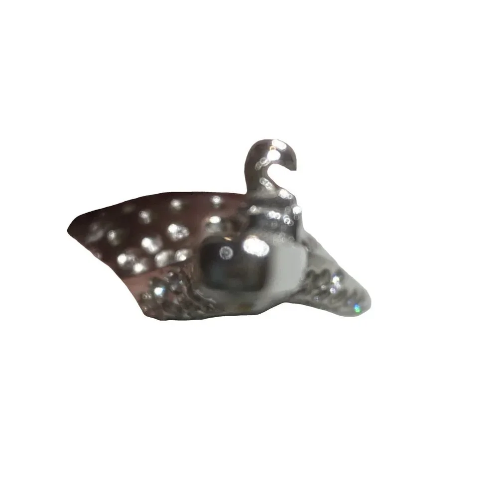 VINTAGE‎ 1950s Silver Blue Crystal Lily Brooch Mid-Century Glam Sparkle
