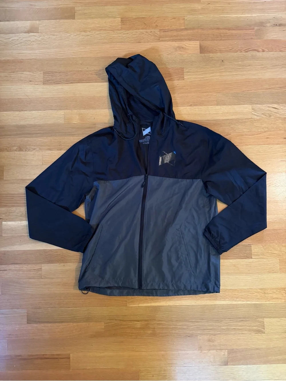 MKBHD Lightweight Hooded Windbreaker Jacket Worn Once- Black & Charcoal