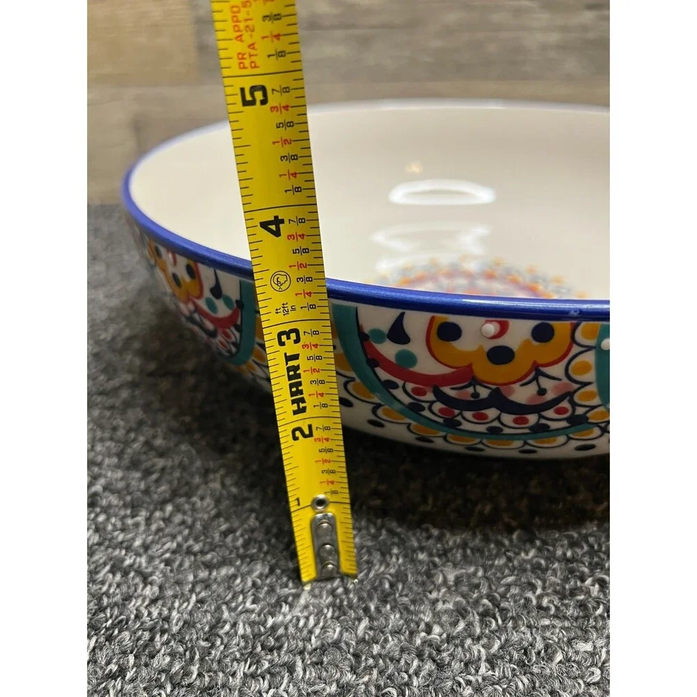 Dash of That - Ellie - Boho Style 11.75” Shallow Serving Bowl