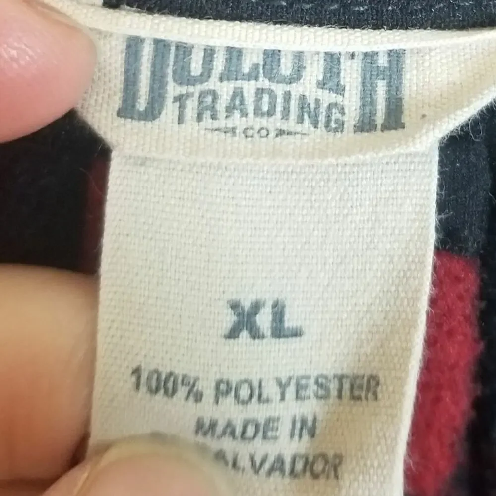 Duluth Trading Co Mens Buffalo Plaid Fleece Pullover Sweater Size XL Gorpcore
