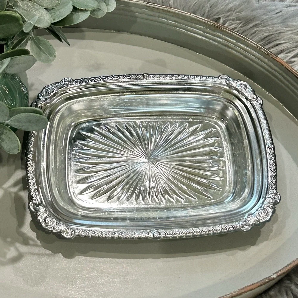 Vintage Shelton-Ware Hollywood Regency Silver Cocktail Appetizer Relish Tray USA