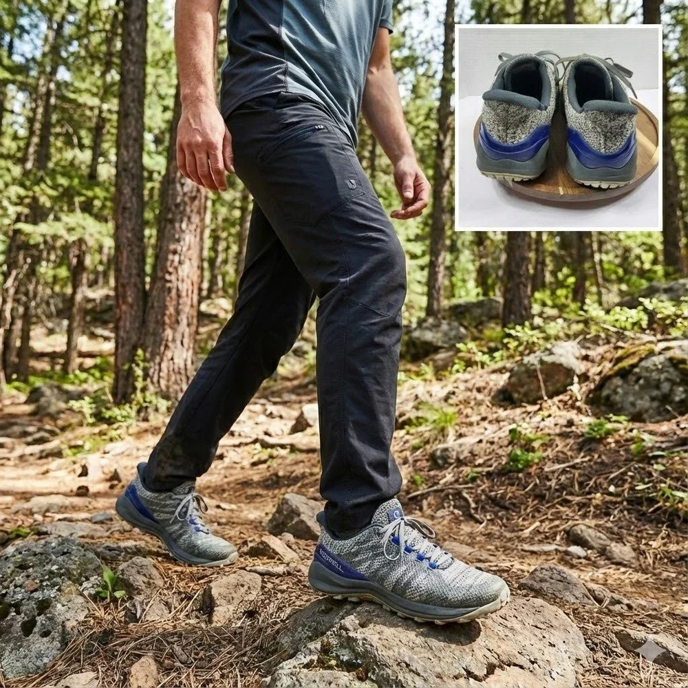 Merrell Men's‎ Momentous Trail Running Shoe Knit Grey Blue J48835 Vibram Size 9