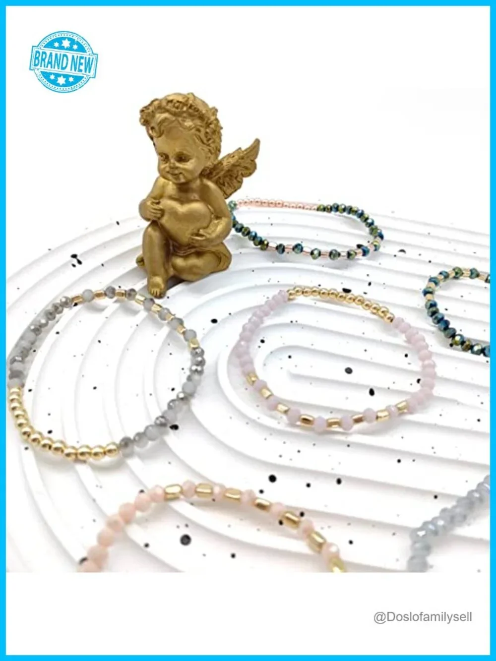 35Pcs Boho Beaded Bracelets Set Stackable Stretch Crystal Glass Bracelets