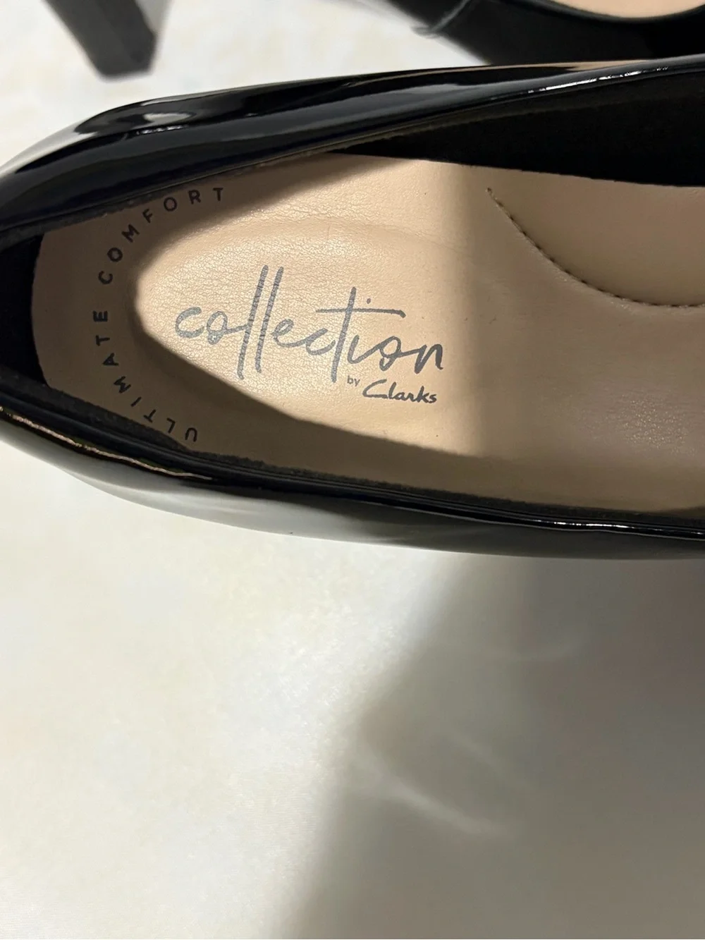 Collection by Clarks‎ Black Patent Round-Toe Heels