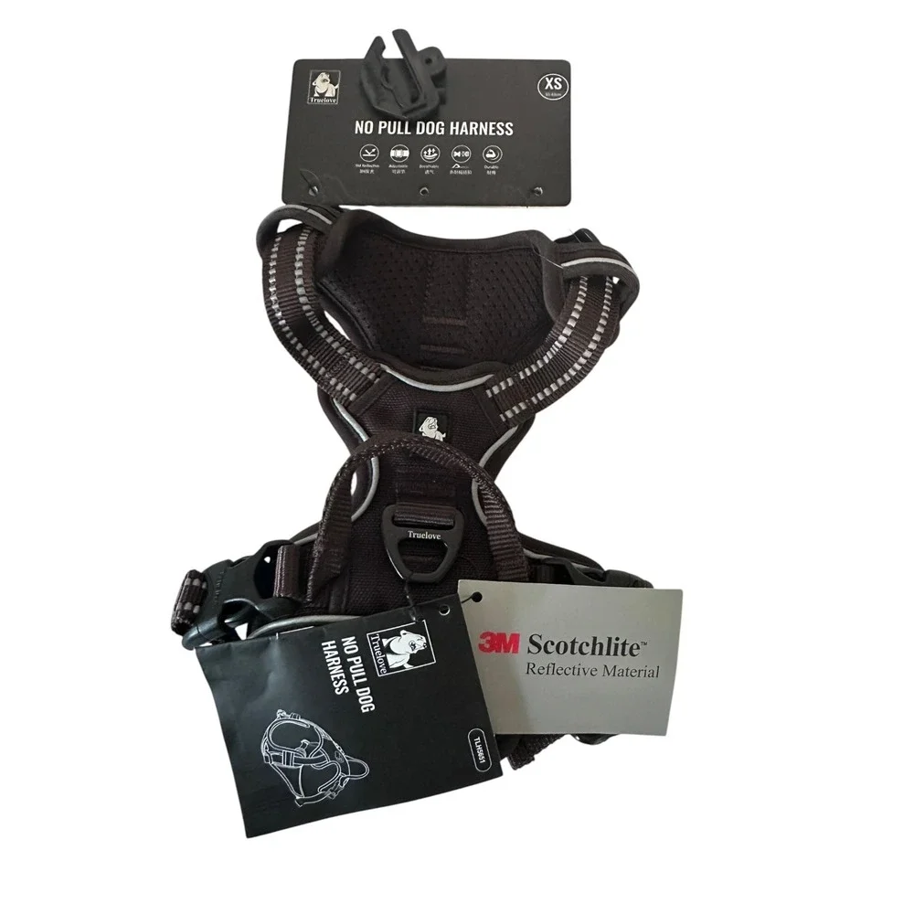Truelove‎ No Pull Dog Harness XS Brown New Reflective 3M Scotchlite TLH5651