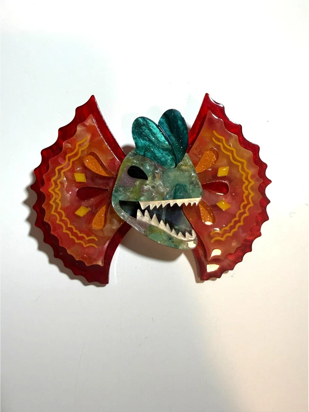 Double the Fun Brooch - Erstwilder Dinosauria Dilophosaurus Prehistoric Dinosaur