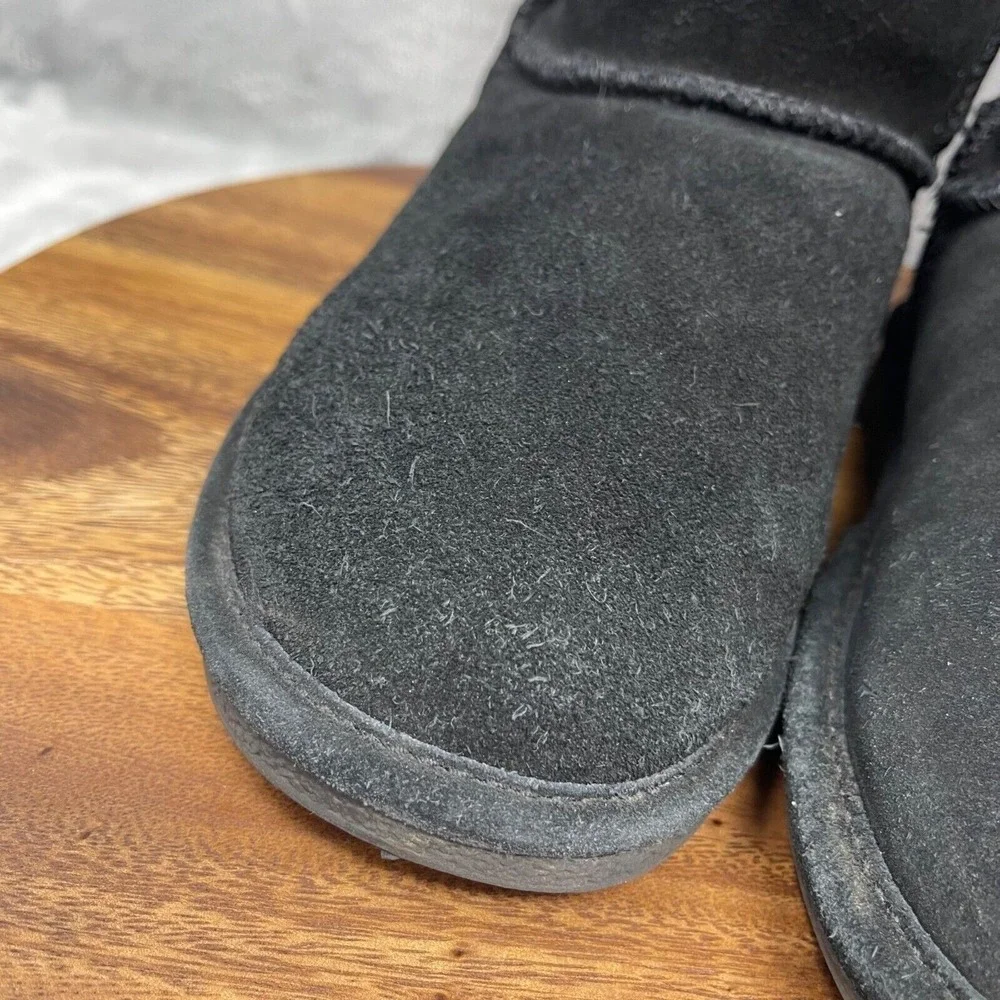 Björndal Boots Womens 6 Black Suede‎ Sheepskin Wool Lined Mid Calf Tall Zoe