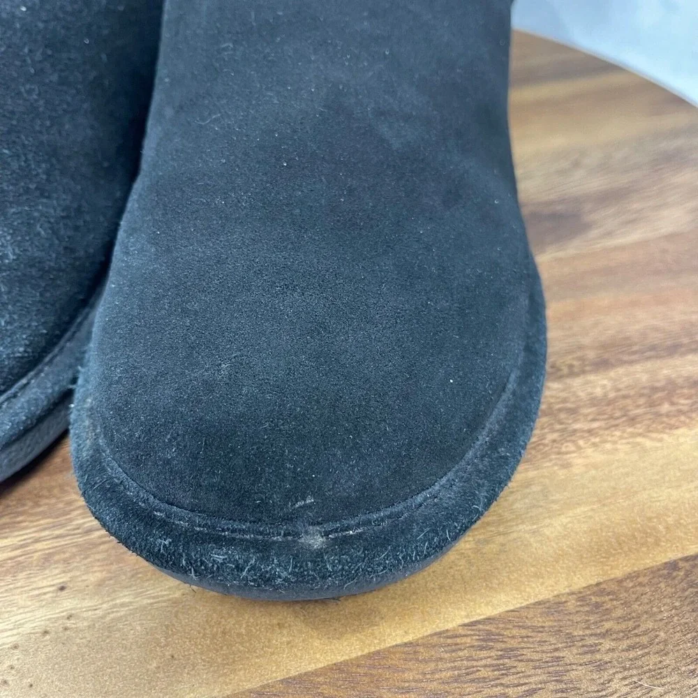 Björndal Boots Womens 6 Black Suede‎ Sheepskin Wool Lined Mid Calf Tall Zoe