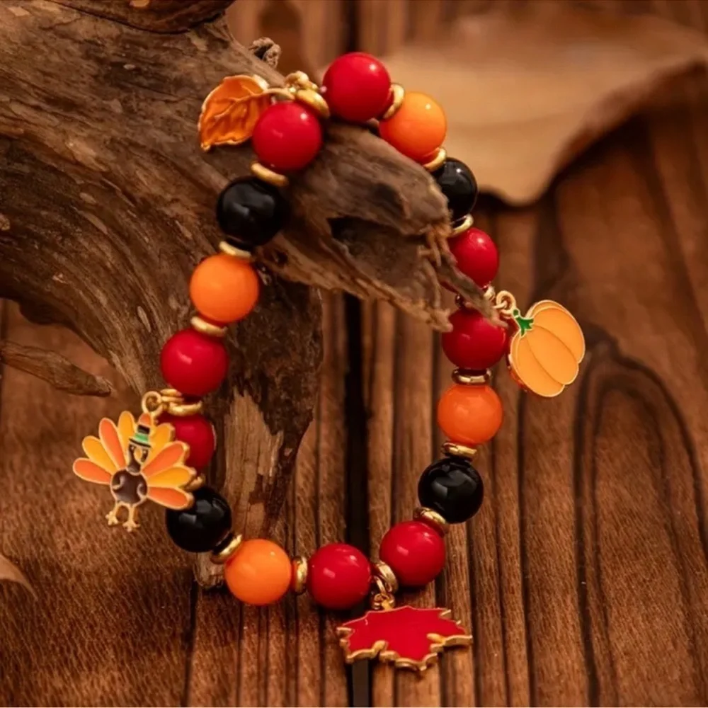 NEW! Handmade boho Autumn Bracelet. Halloween bracelet. Thanksgiving 🦃  A7-243