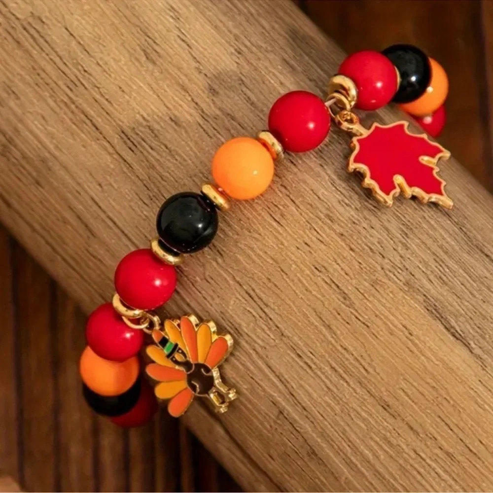 NEW! Handmade boho Autumn Bracelet. Halloween bracelet. Thanksgiving 🦃  A7-243
