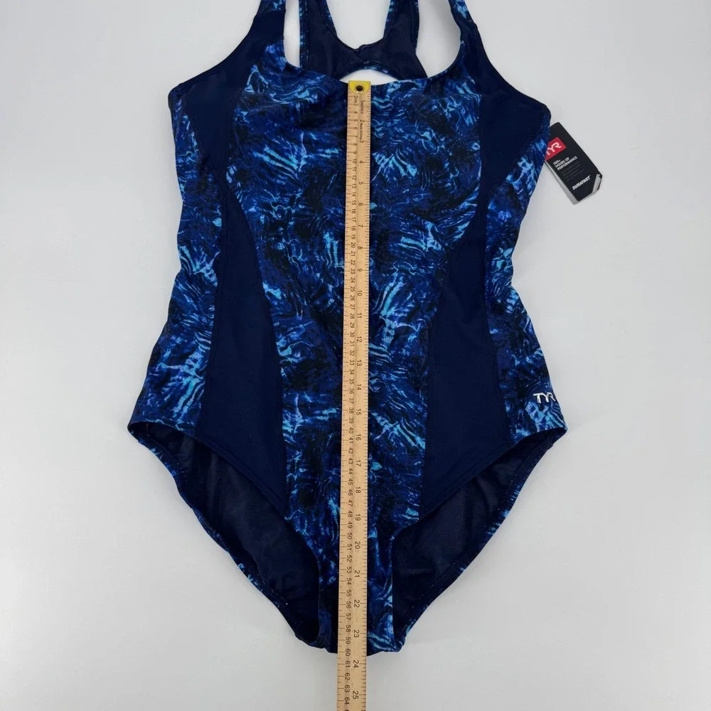 TYR Womens Max Splice Controlfit One Piece Swimsuit Navy Blue Size 20 P07003 NEW