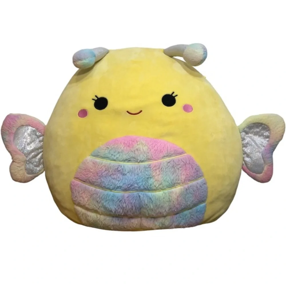 Kellytoy Squishmallow 18” Nixie Butterfly Soft‎ Yellow Tie Dye Plush Pillow