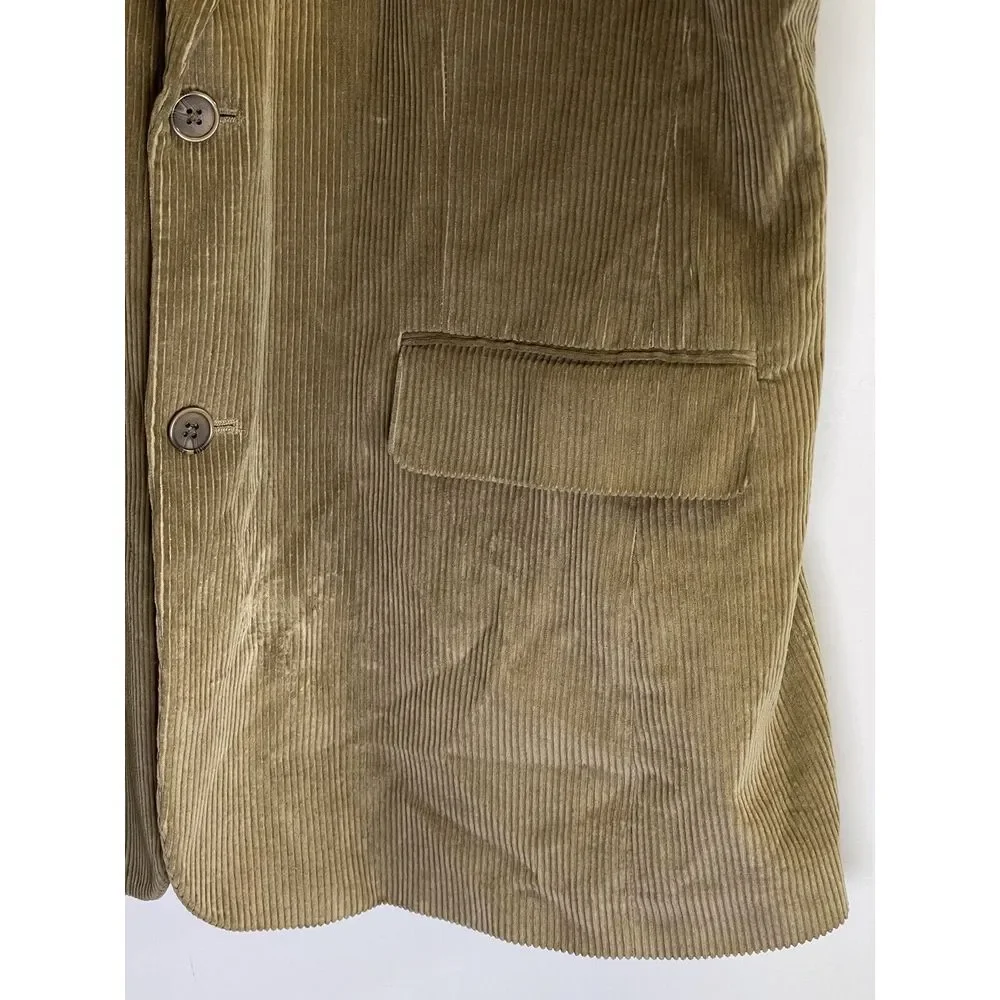 MEETING STREET Mens 44 Reg Beige Tan Corduroy‎ 2 Button Sport Coat Blazer Jacket