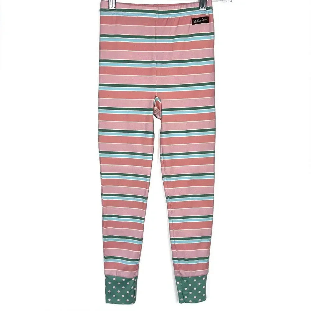 Matilda Jane Girls Striped Polka Dot Cozy Pants Leggings Size 8