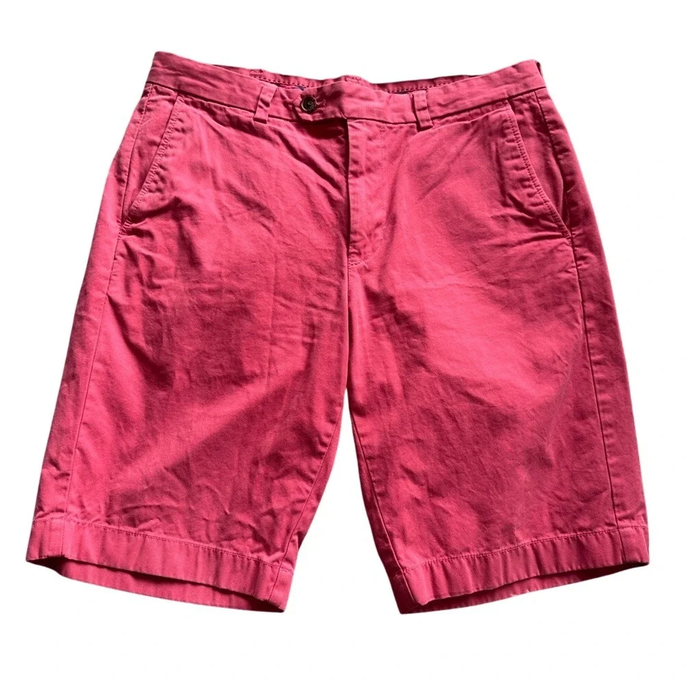 Brooks Brothers Mens Bermuda Shorts Size 34 Red Cotton Chino Classic Fit 1818‎