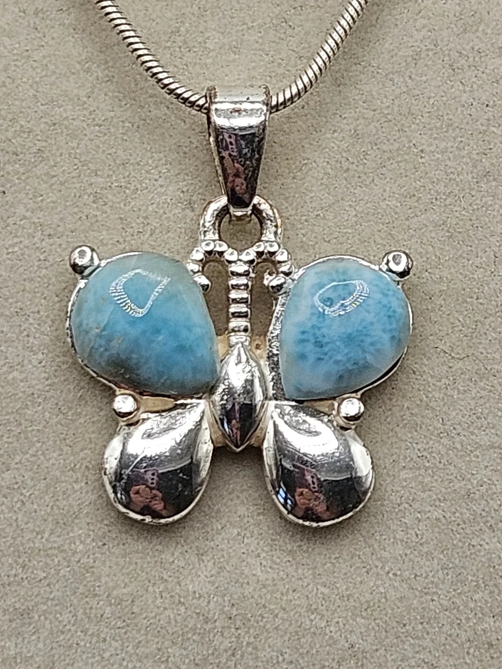 Vintage butterfly larimar