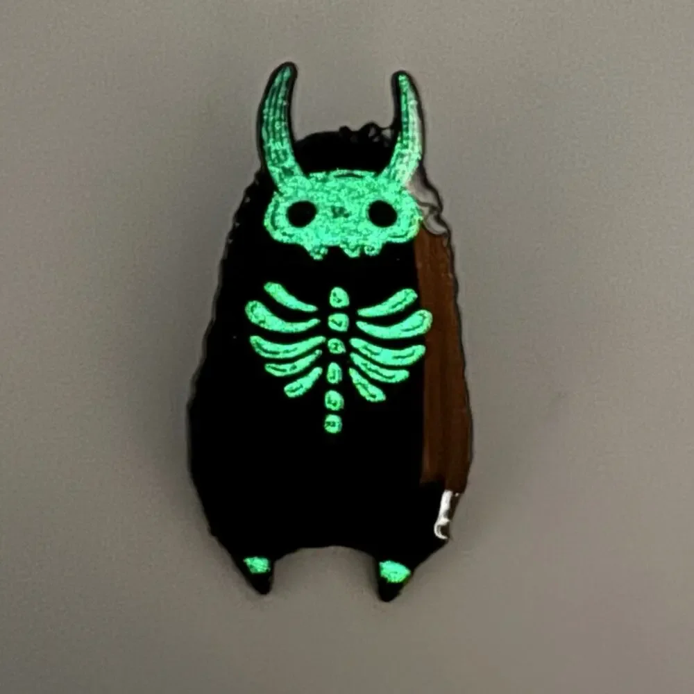 Guild Of Calamity Spooky Pumpkin Creatures GITD Blind Pin- SKELETON BAT CAT
