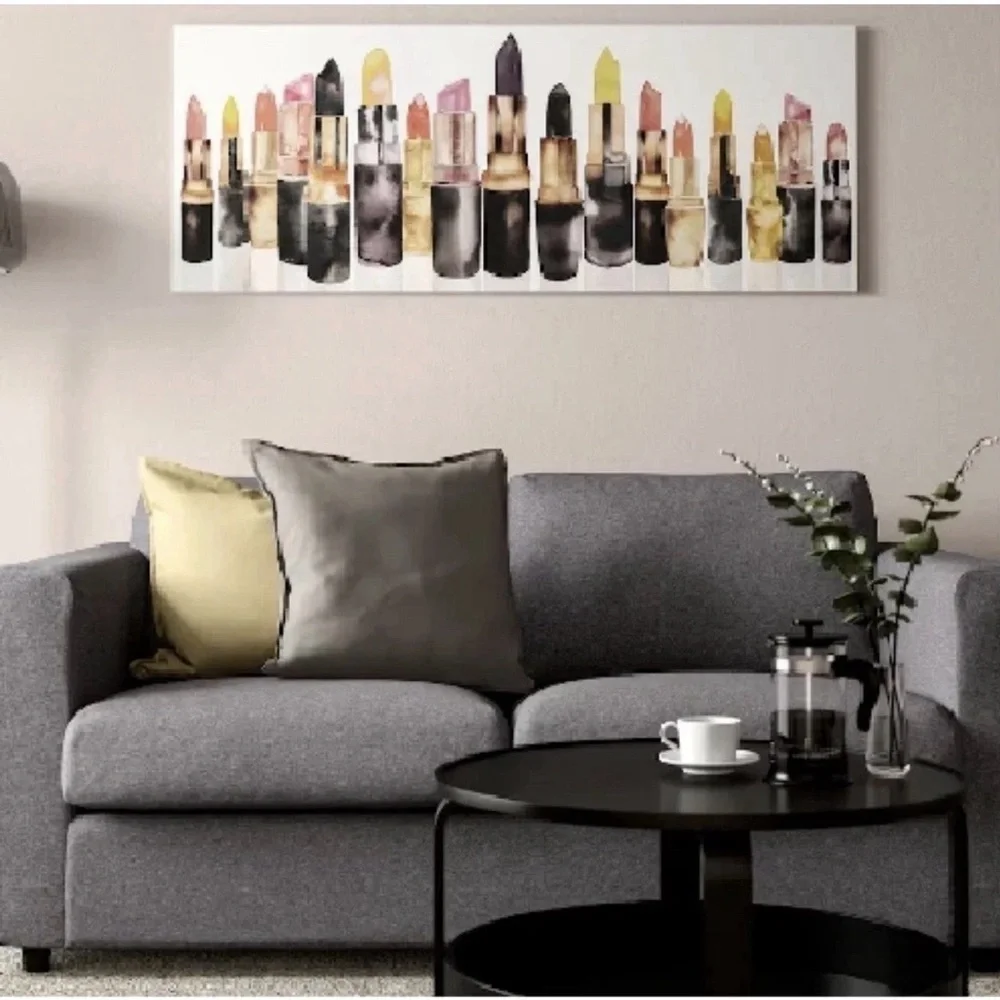 IKEA Lipstick Art Print canvas only - Black, white Makeup wall art‎ Vanity