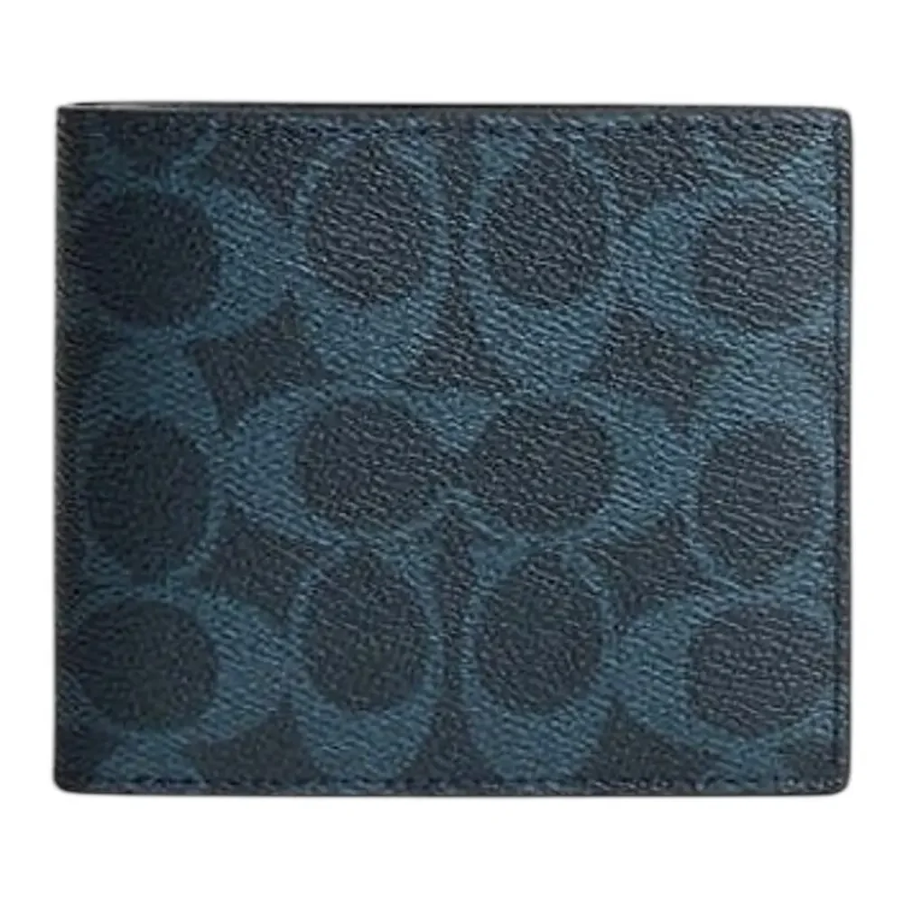 Coach Signature Bifold Wallet Ink Blue