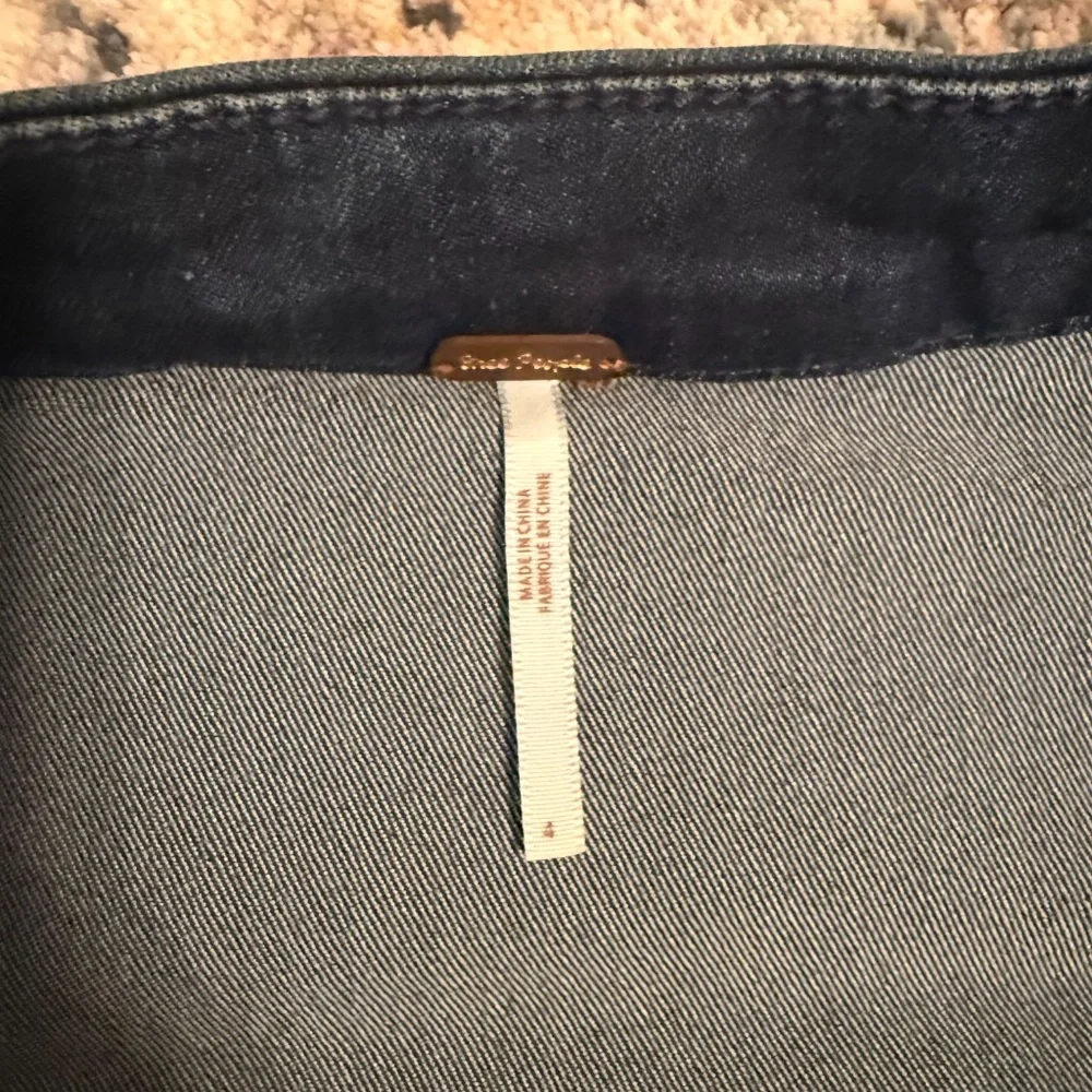 Free People This Way or That Dark Wash Denim Mini Skirt sz 4
