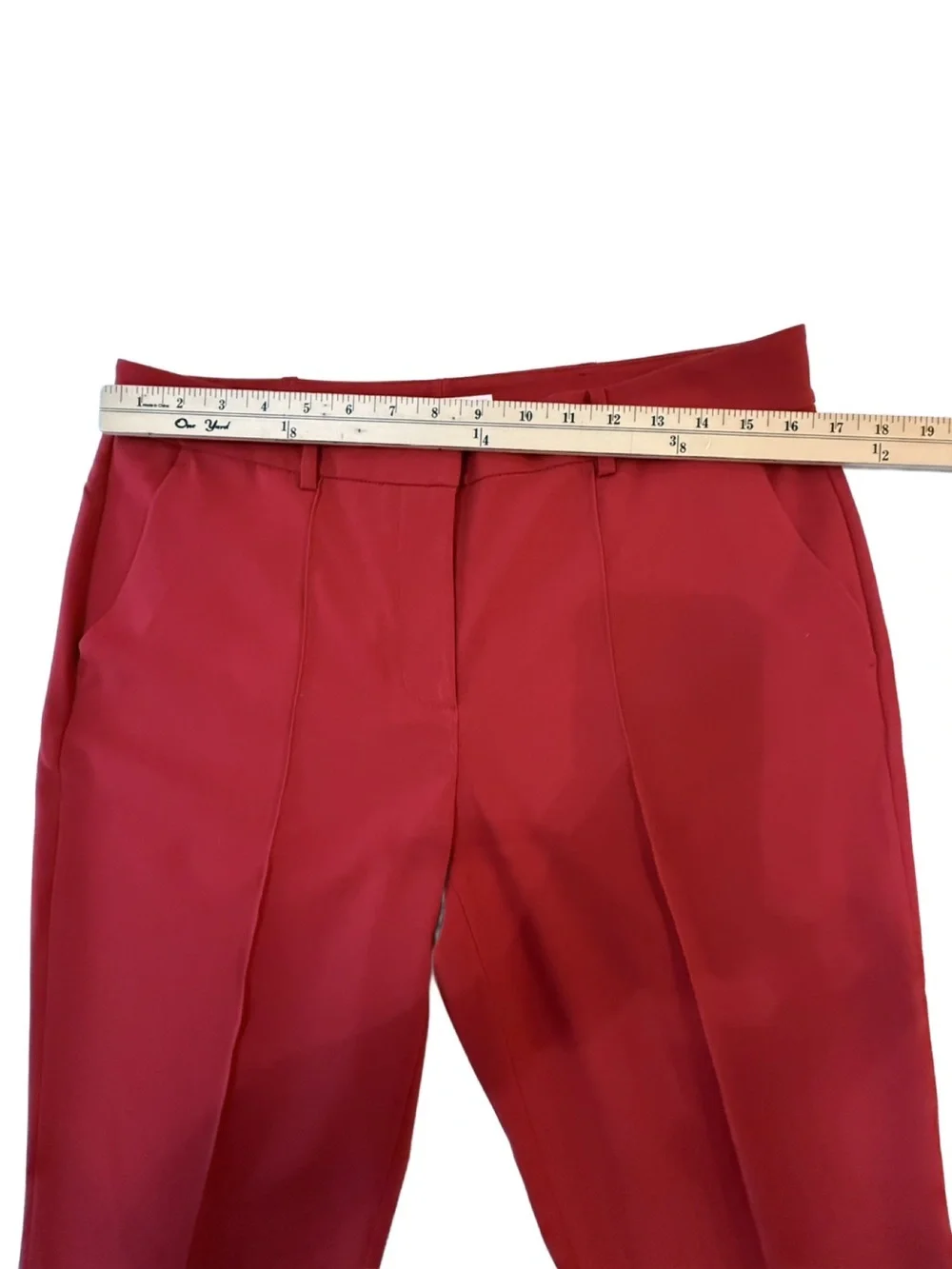 Michael Kors Red Cropped Tapered High-Rise Ankle Pants. 10P
