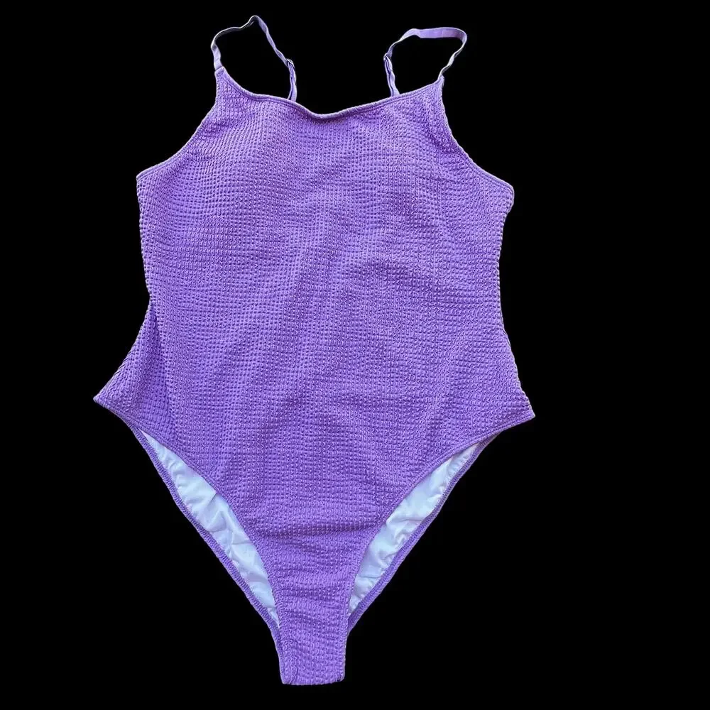 Angerela Lavender Purple One Piece Bathing Suit New XL