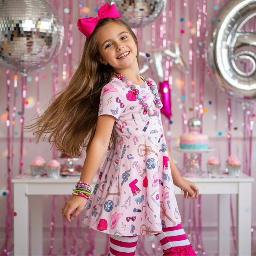 Taylor swift twirl dress girls Valentine gift birthday party TS Swiftie dress 6